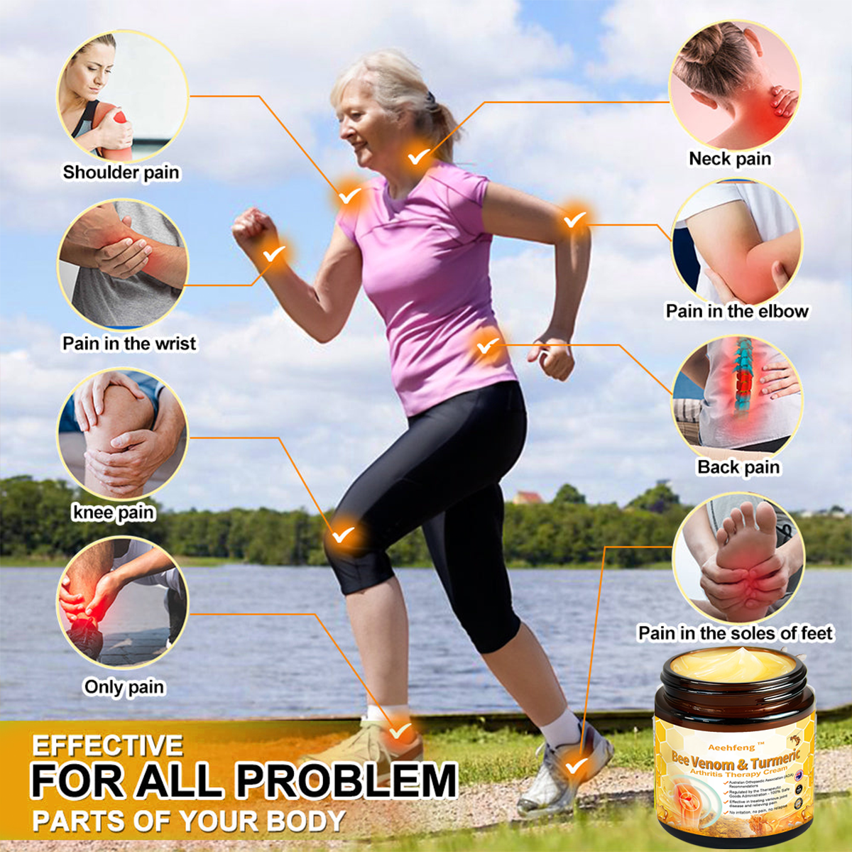 ✨Aeehfeng™ Bee Venom&Turmeric Arthritis Therapy Cream—Specializing in orthopedic conditions and joint pain