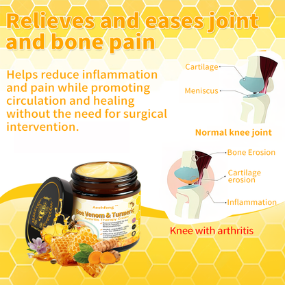 ✨Aeehfeng™ Bee Venom&Turmeric Arthritis Therapy Cream—Specializing in orthopedic conditions and joint pain