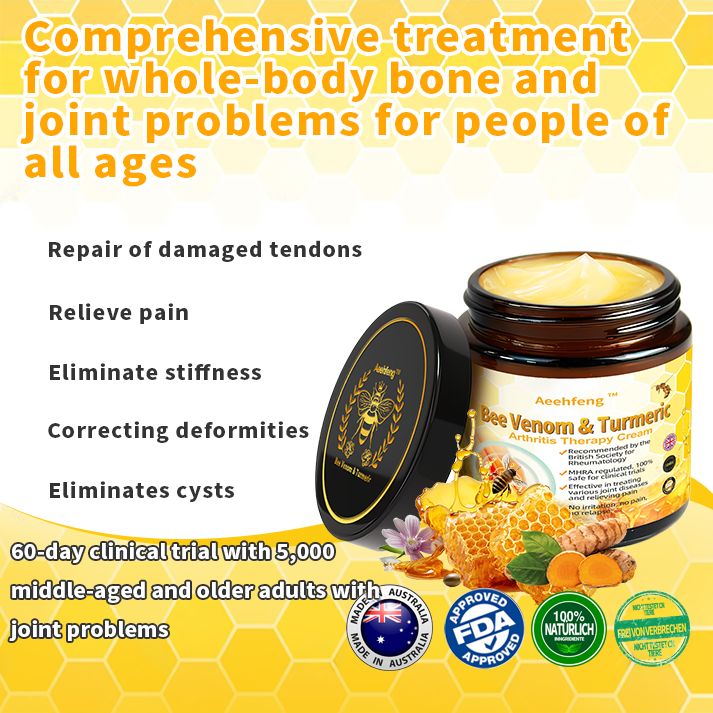 ✨Aeehfeng™ Bee Venom&Turmeric Arthritis Therapy Cream—Specializing in orthopedic conditions and joint pain