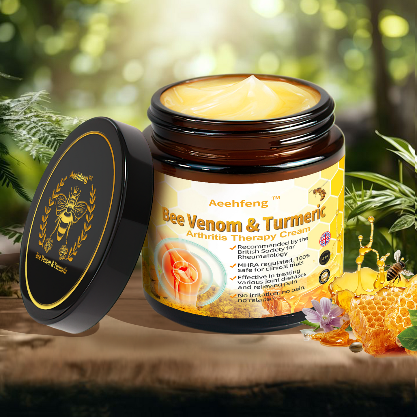 ✨Aeehfeng™ Bee Venom&Turmeric Arthritis Therapy Cream—Specializing in orthopedic conditions and joint pain